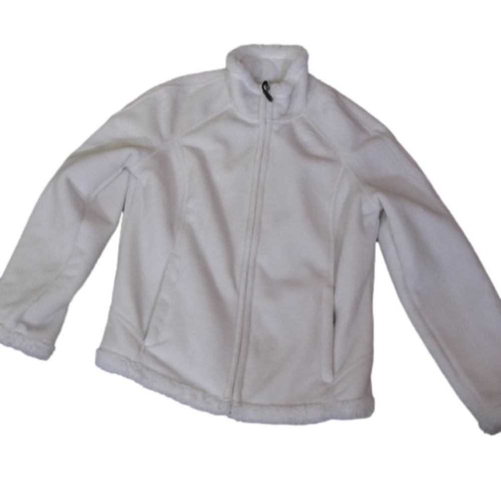 Green Tea Soft Cream Zip Front Jacket Size Small